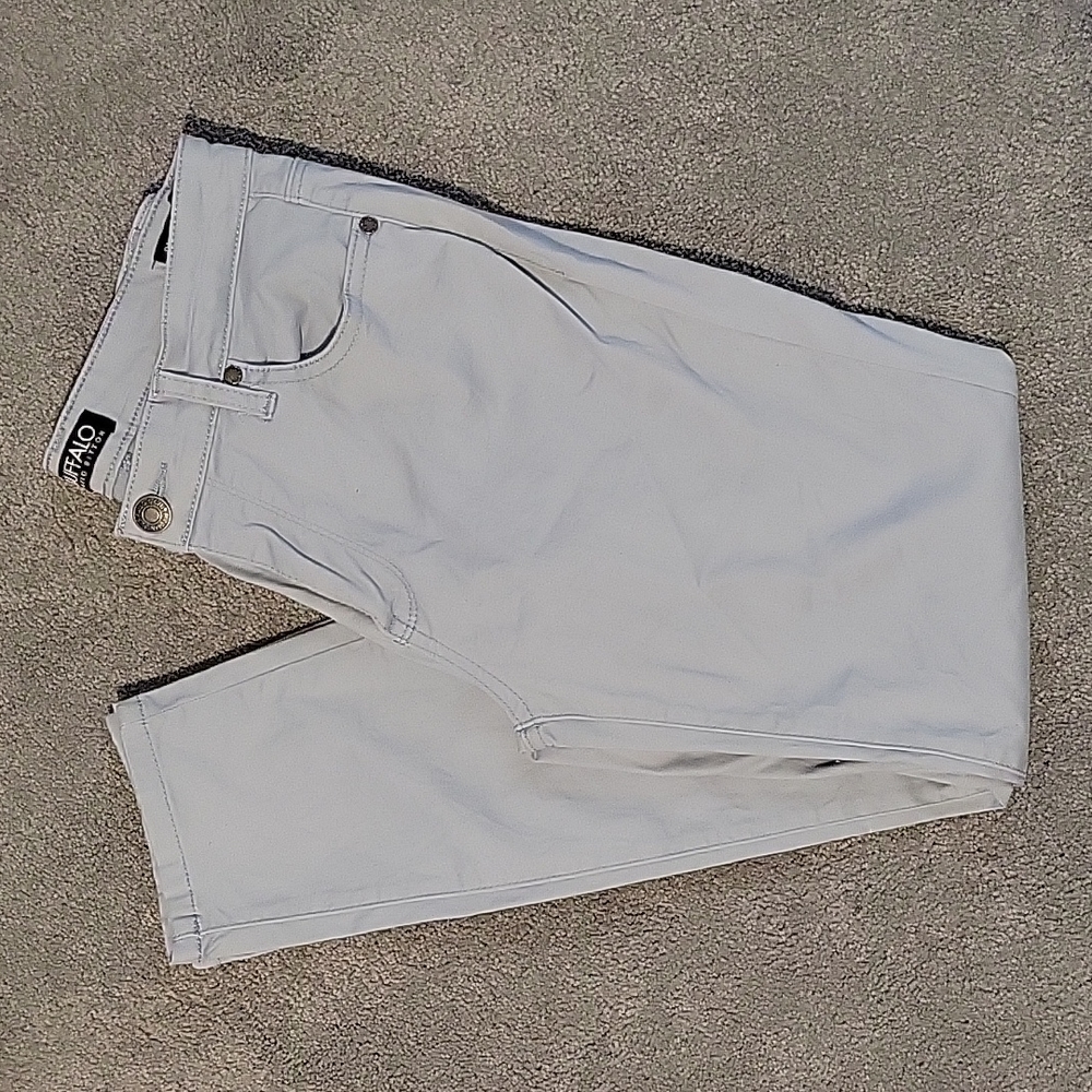 BUFFALO David Bitton Mid-Rise Stretch Skinny Ankle Grazer Light Blue Pants.